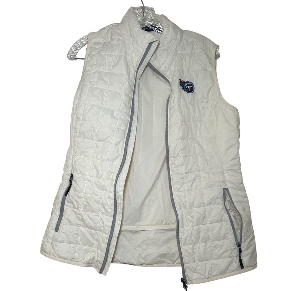 Cutter & Buck Tennessee Titans White Quilted Puffer Vest Womens Large NFL TN